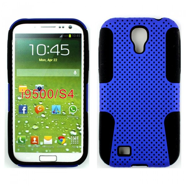 Wholesale Samsung Galaxy S4 Mesh Hybrid Case (Blue-Black)